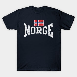 Norge Norway Flag Norwegian Vintage Faded T-Shirt